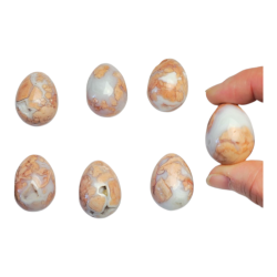 Oeuf Agate rose barbe à papa