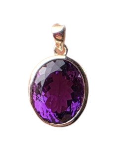 Pendentif Améthyste Facettée Haute Qualité – Argent 925