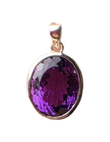 Pendentif Améthyste Facettée Haute Qualité – Argent 925