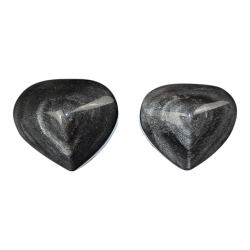 Coeur Obsidienne argentée
