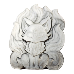 Kitsune Obsidienne argentée