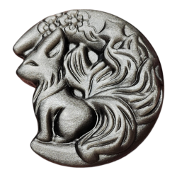 Kitsune Obsidienne argentée