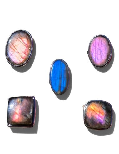 Bague Labradorite en Argent 925 réglable – Modèle au Choix